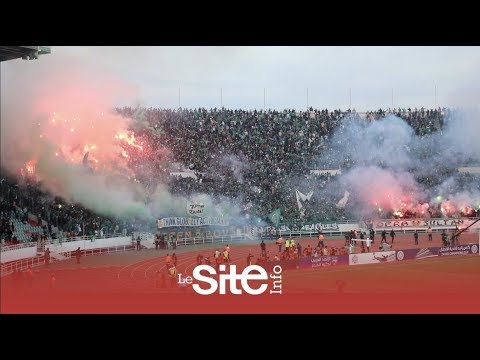 شاهد جماهير الرجاء تبدع أمام النجم الساحلي التونسي رغم الهزيمة